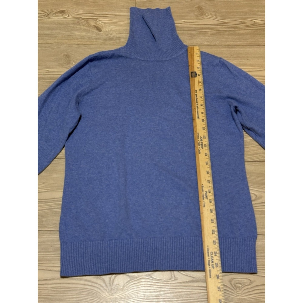 L.L. Bean Women's Turtleneck Sweater Deep Blue 95% Cotton 5% Cashmere Medium - Picture 11 of 13
